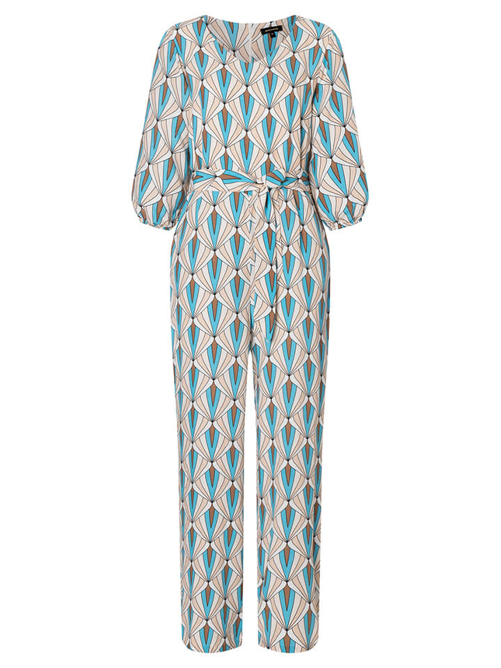 More & More Jumpsuit in Beige/ Hellblau günstig kaufen