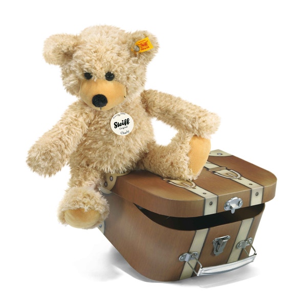 Charly Schlenker-Teddybär im Koffer, 30 cm, beige