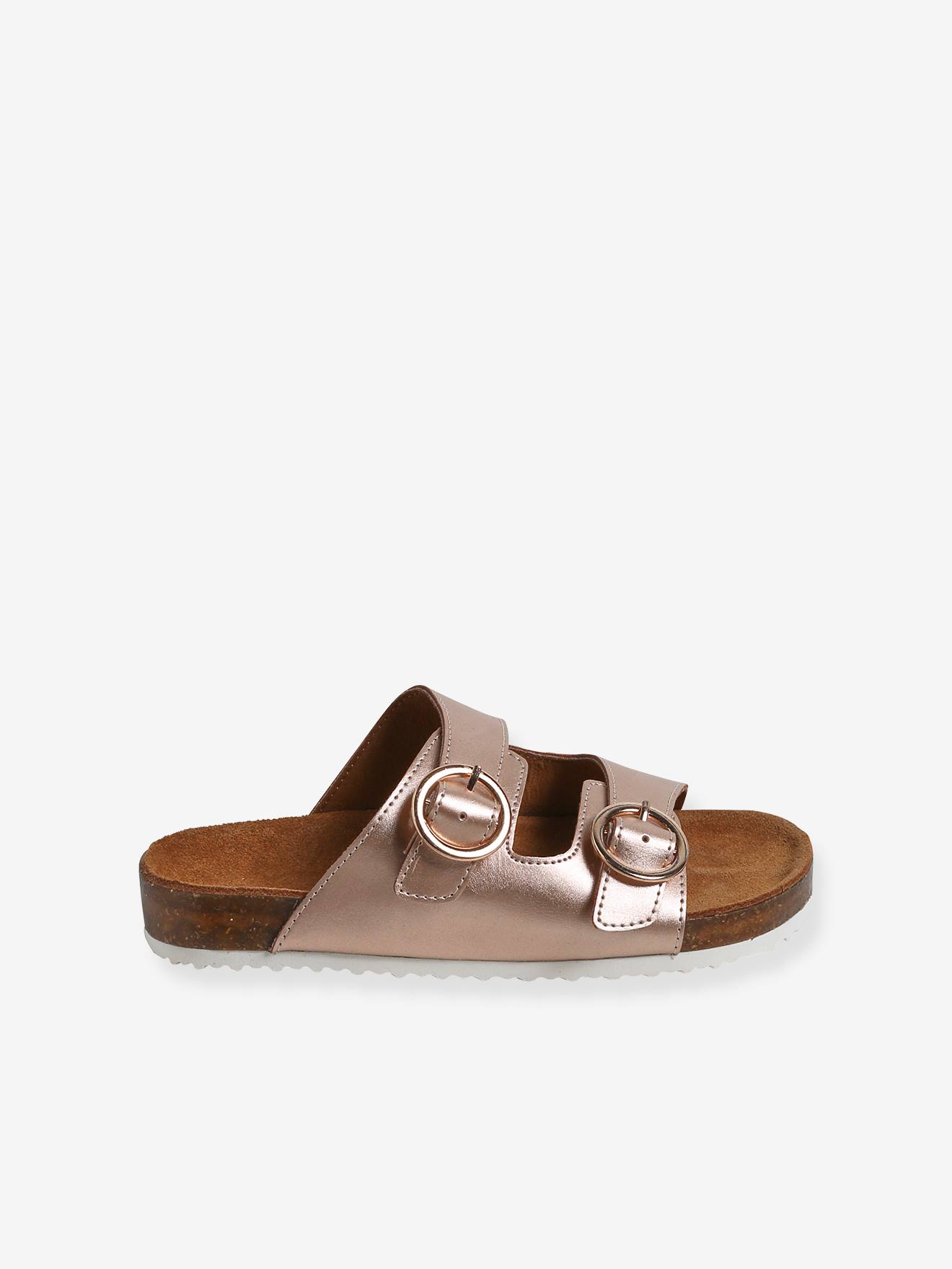 Vertbaudet Kinder Sandalen mit 2 verstellbaren Riemen - gold