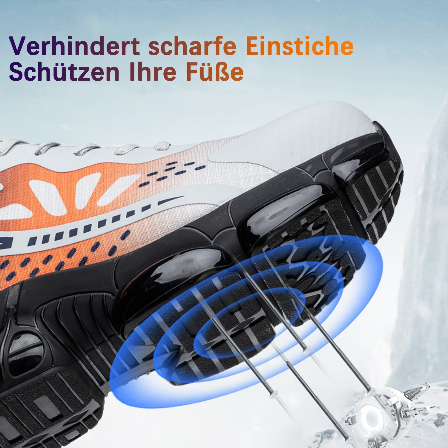 TOPMELON Stahlkappenschuhe mit Schnell trocknendes Futter Sicherheitsschuh