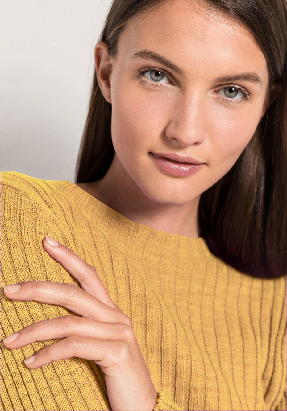 Ripp-Pullover aus Leinen mit Bio-Baumwolle