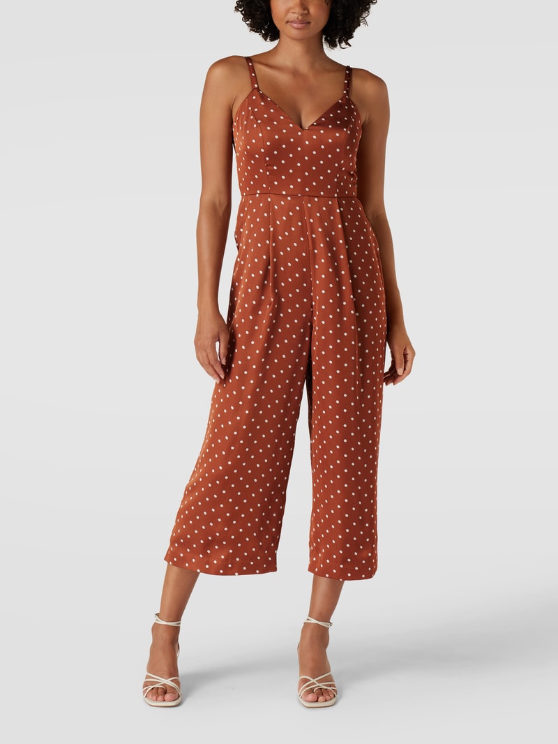 Jumpsuit mit Polka Dots in schokobraun