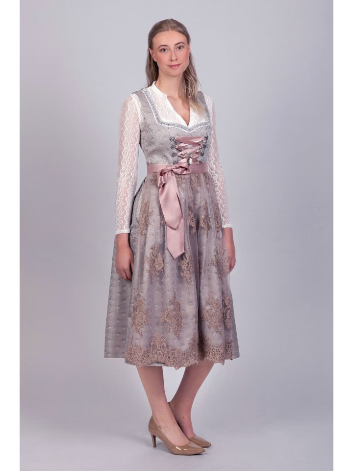 Edelnice Langes Dirndl 2-teilig Aurelie in silber, rosé günstig kaufen