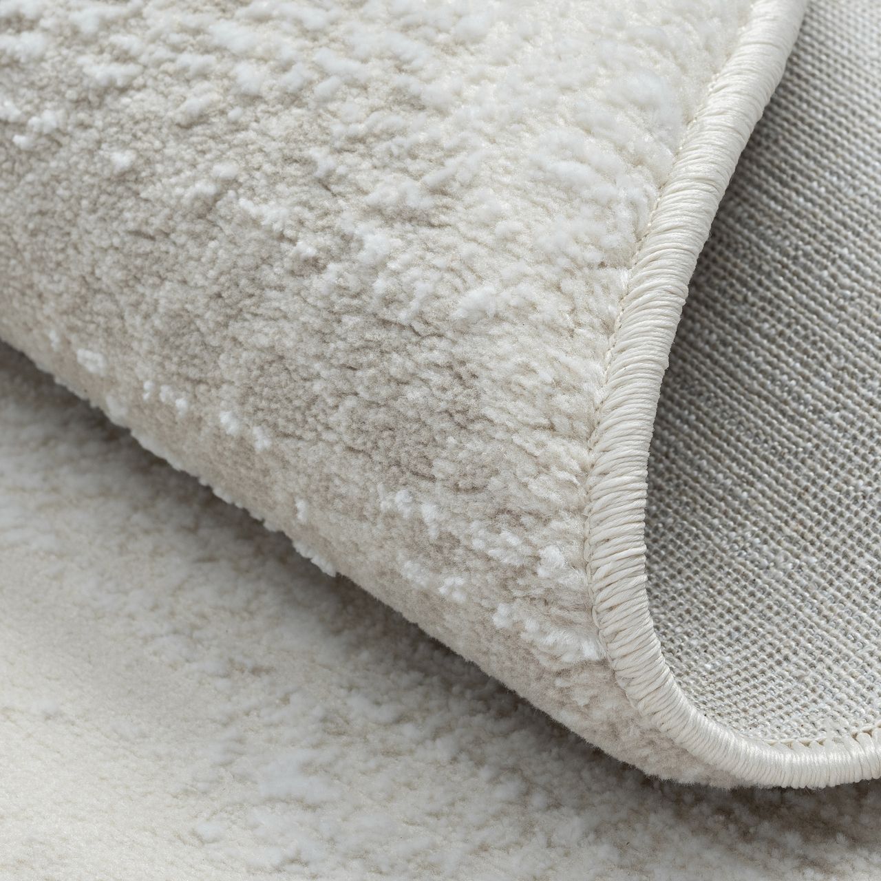 MyFlair Teppich Siena , 120cm x 120cm, Farbe Beige, rund, Florhöhe 10mm