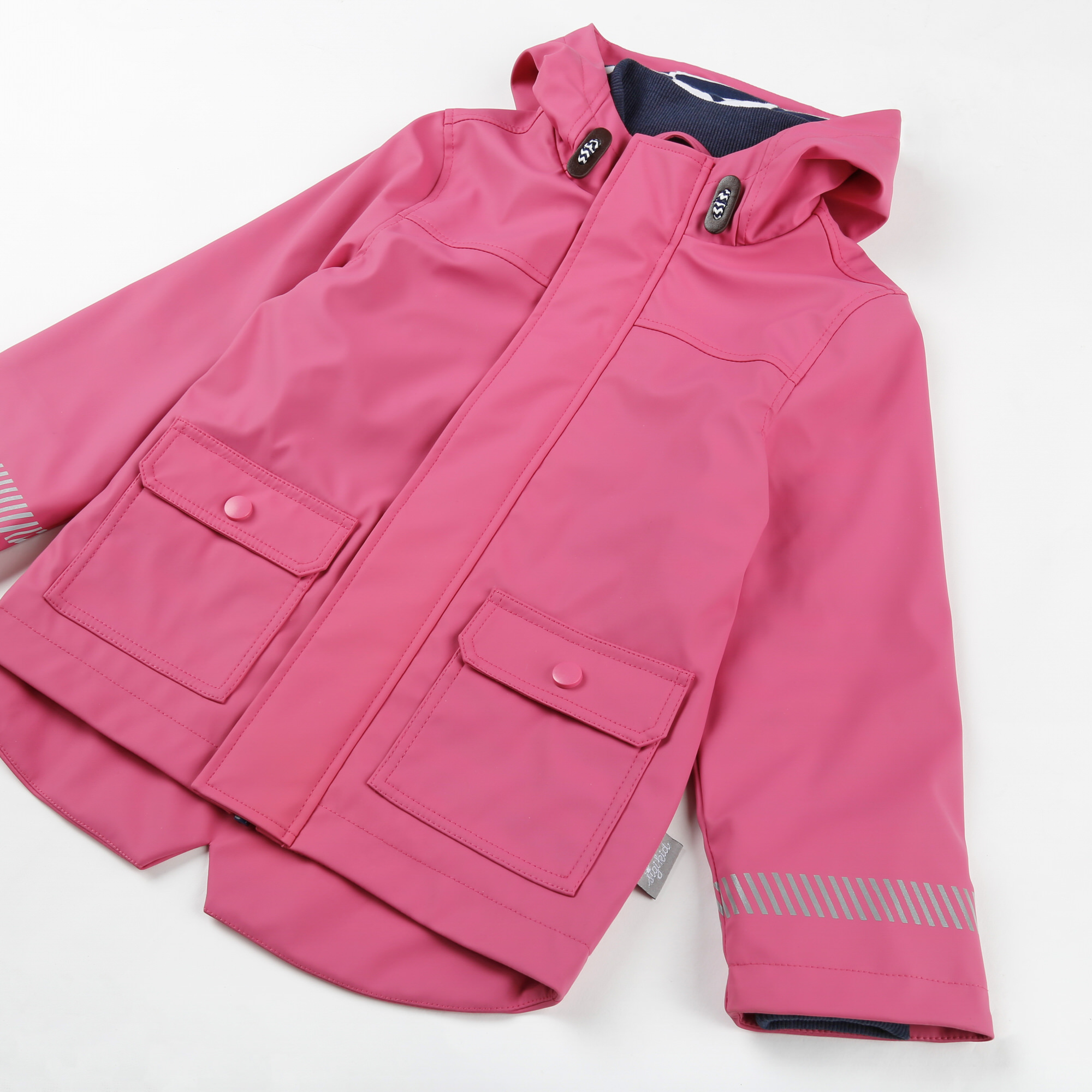 Pinkfarbene Regenjacke, mit Baumwolle gefüttert