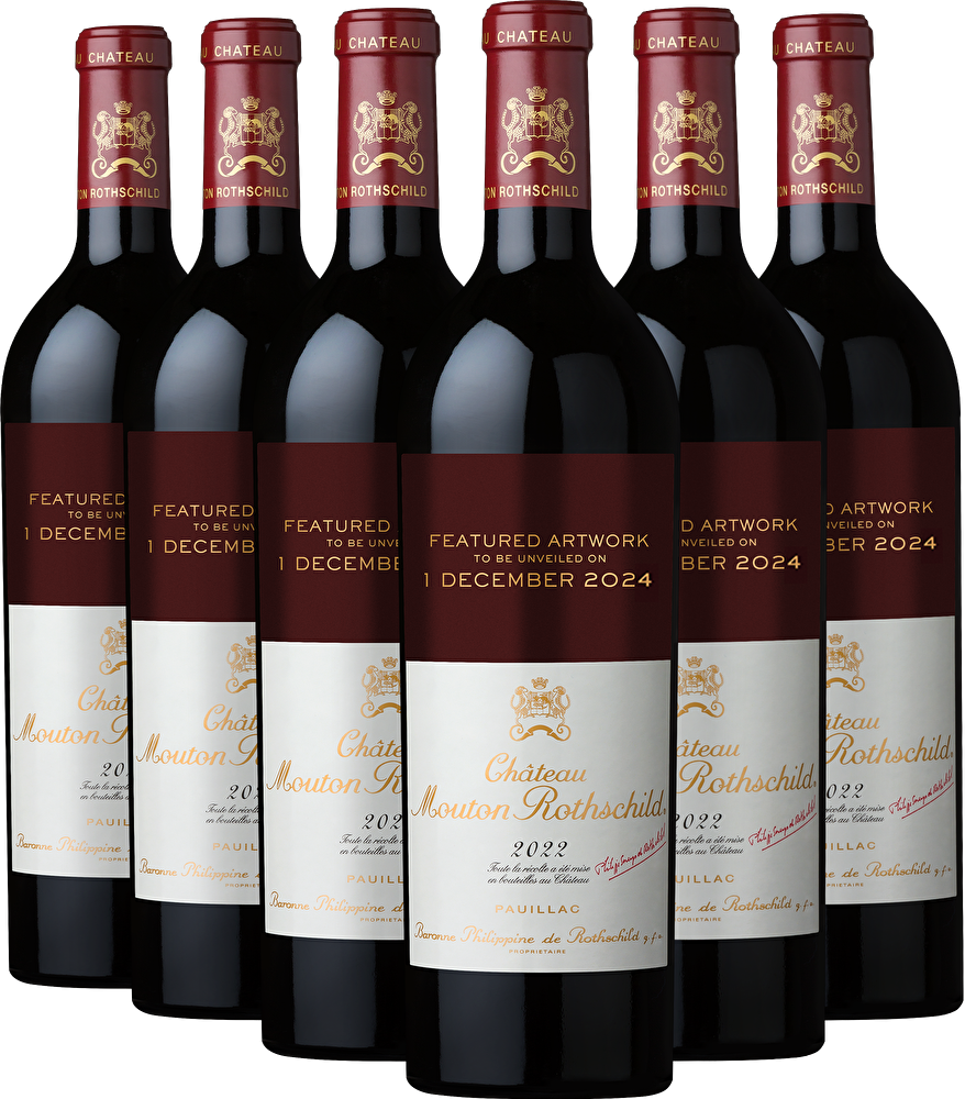 Château Mouton Rothschild 6 Flaschen Château Mouton Rothschild 1er Cru Classé 2022 in Holzkiste