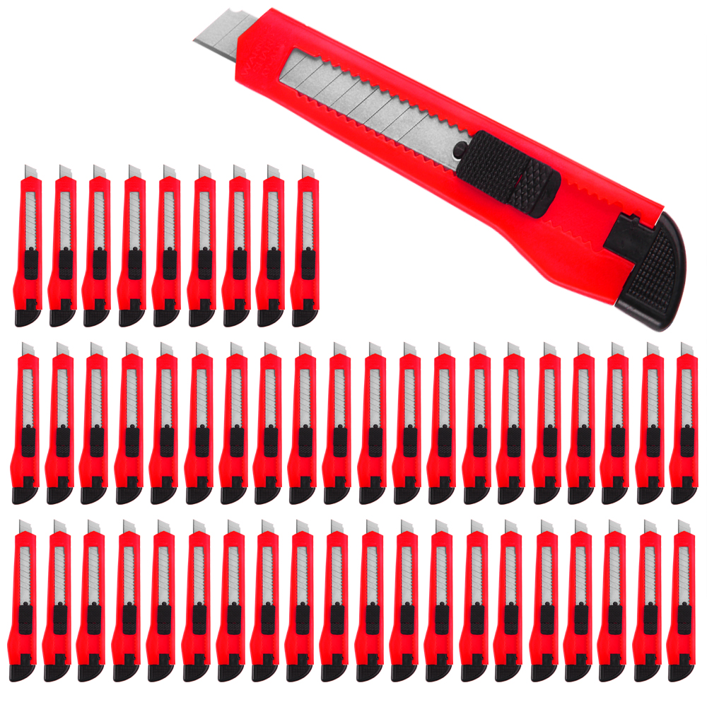 Monzana Cuttermesser 50er-Set Rot mit Abbrechklingen
