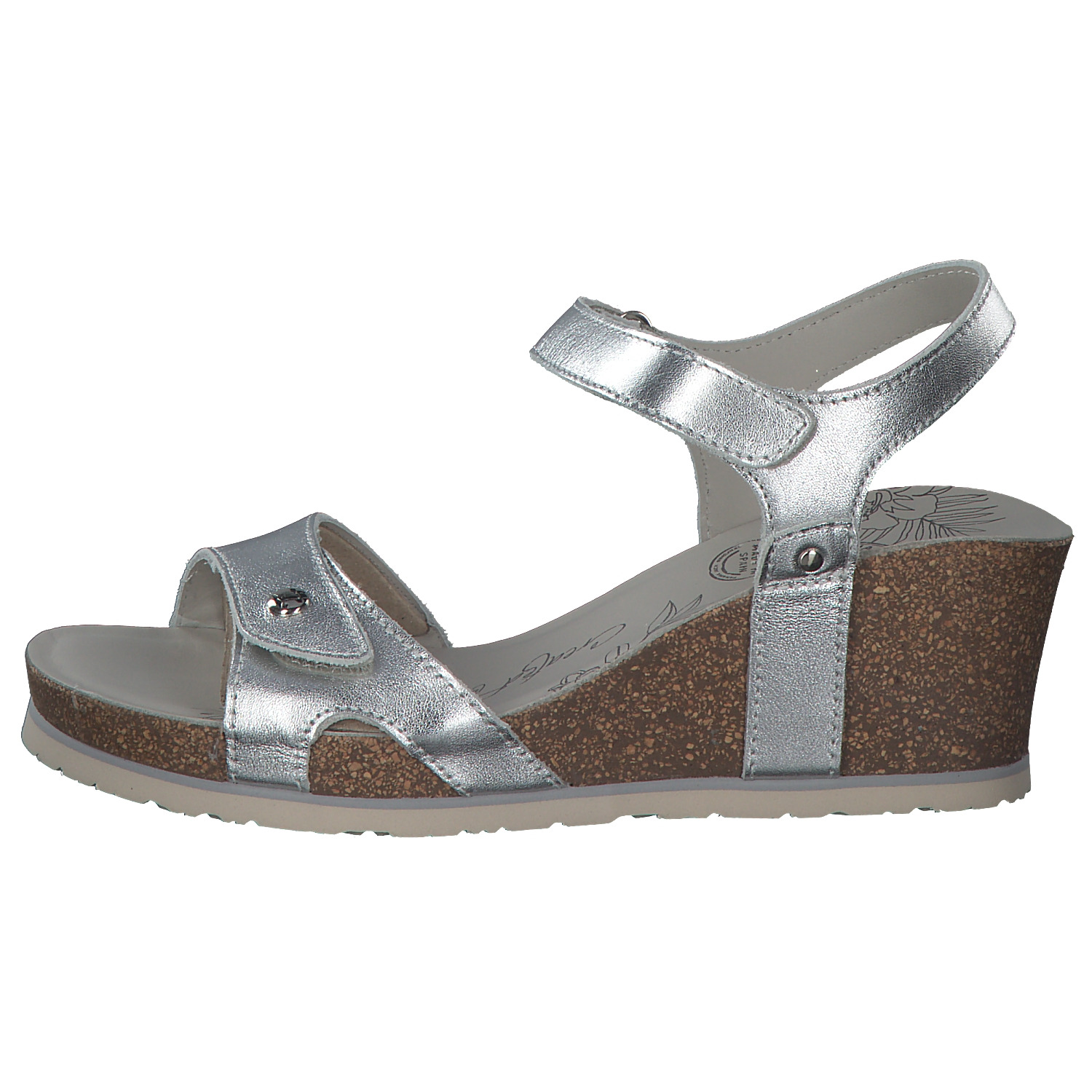 Panama Jack Julia Shine B, Keilsandaletten, Damen, Silber