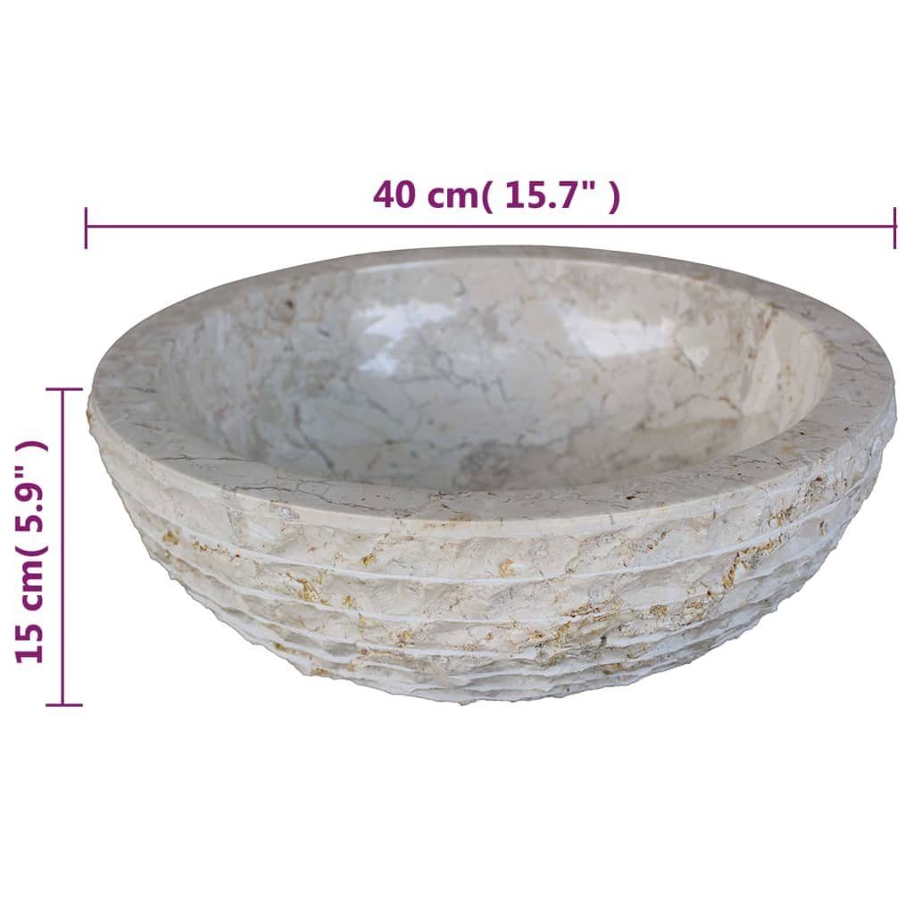 vidaXL Waschbecken Waschbecken Marmor 40 cm Creme