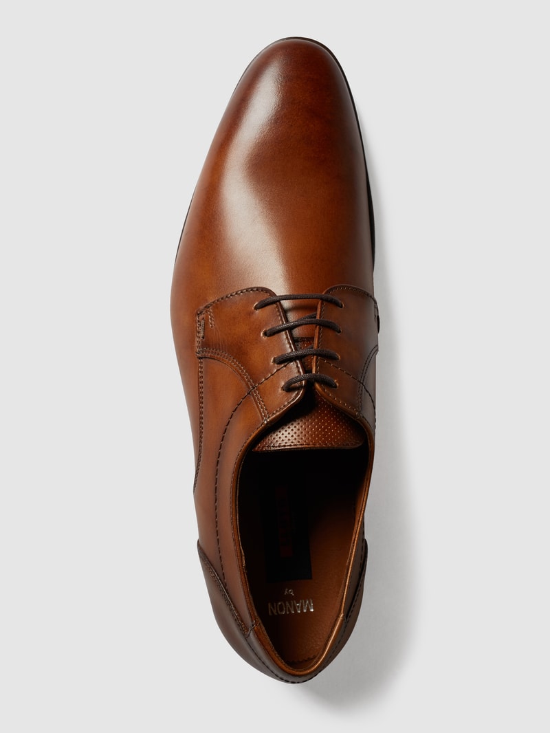 Derby aus Leder Modell 'Manon' in cognac