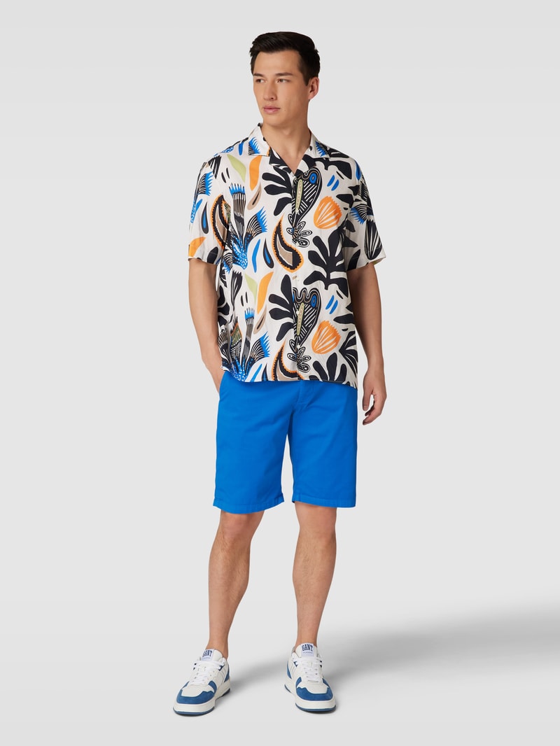 Relaxed Fit Freizeithemd mit floralem Allover-Muster in dunkelrot