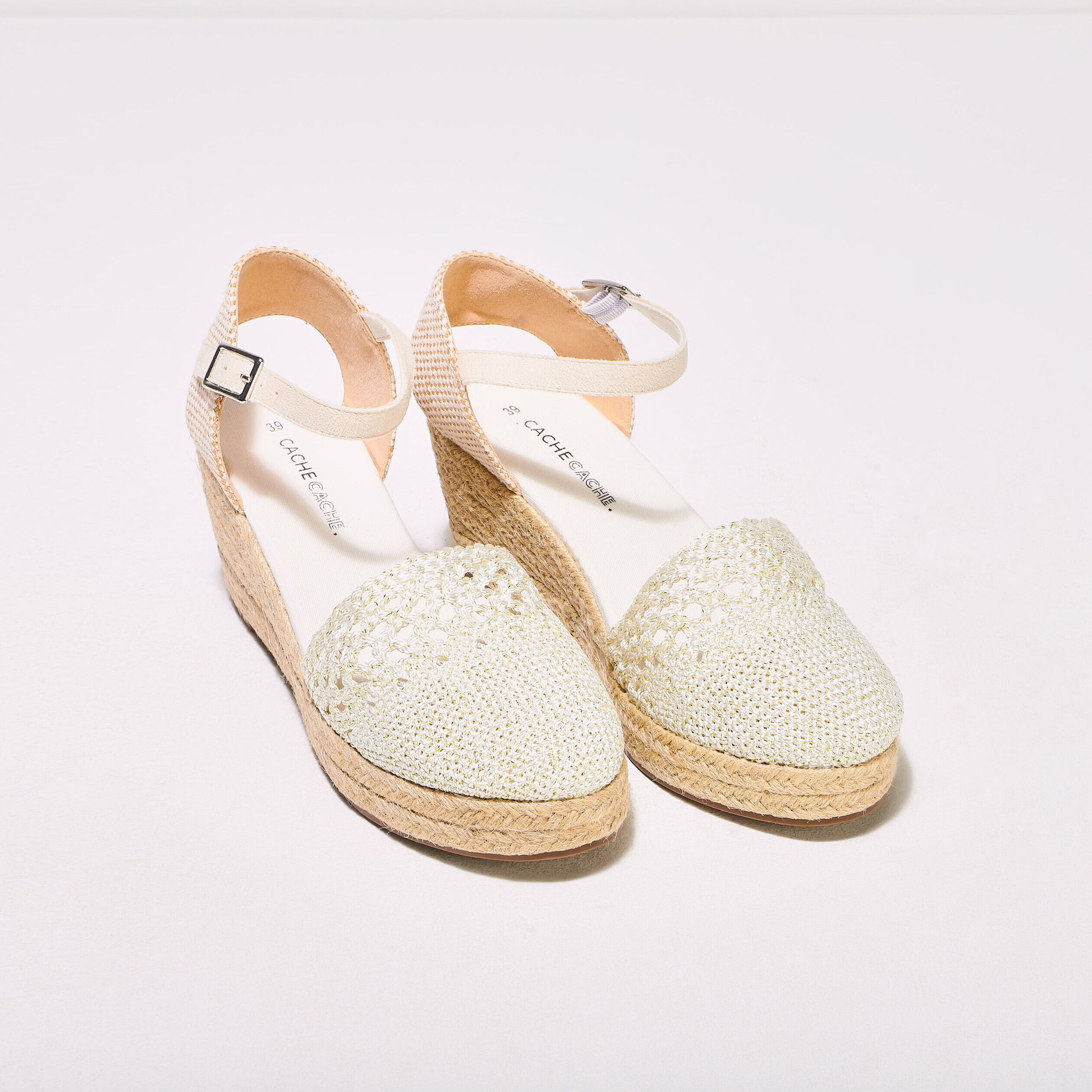 Espadrilles compensées ivoire femme | Cache Cache
