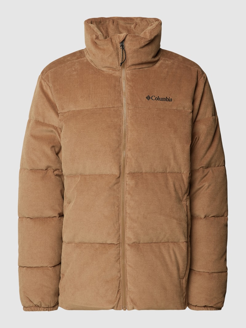Steppjacke mit Stehkragen Modell 'Puffect™' in mittelbraun