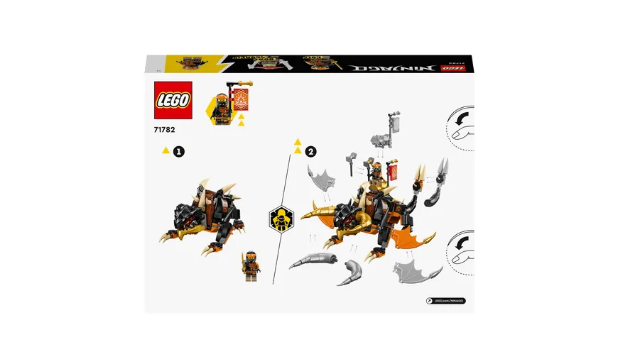 LEGO NINJAGO 71782 Coles Erddrache EVO, Drachen-Spielzeug mit Figuren