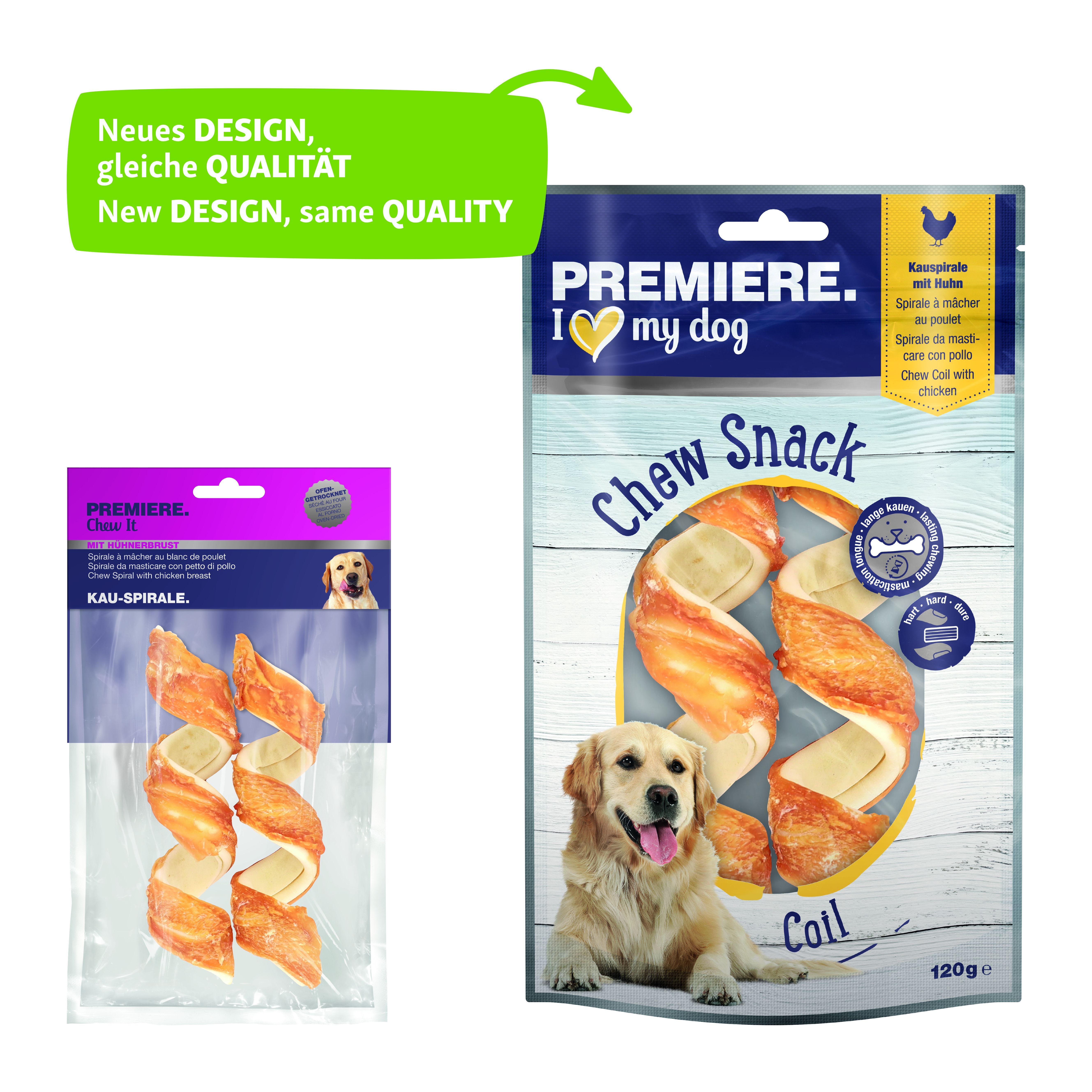 PREMIERE Snacks PREMIERE Chew it Kau-Spirale mit Hühnerbrust 120g