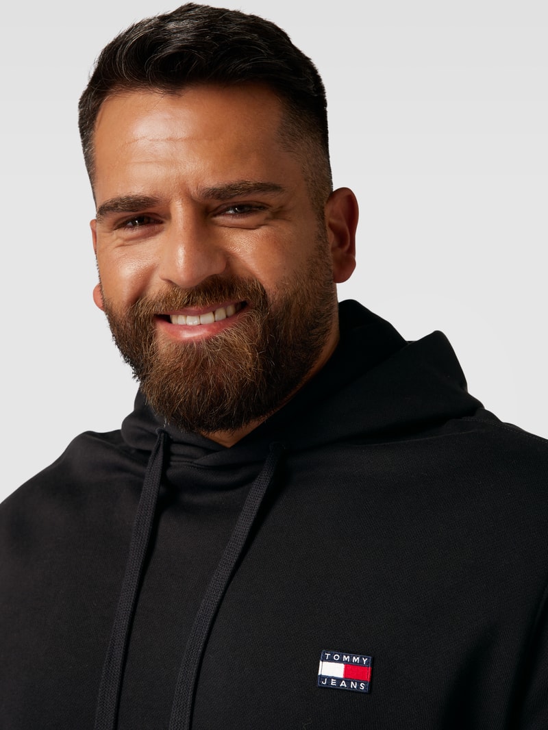 PLUS SIZE Hoodie mit Logo-Stitching in schwarz
