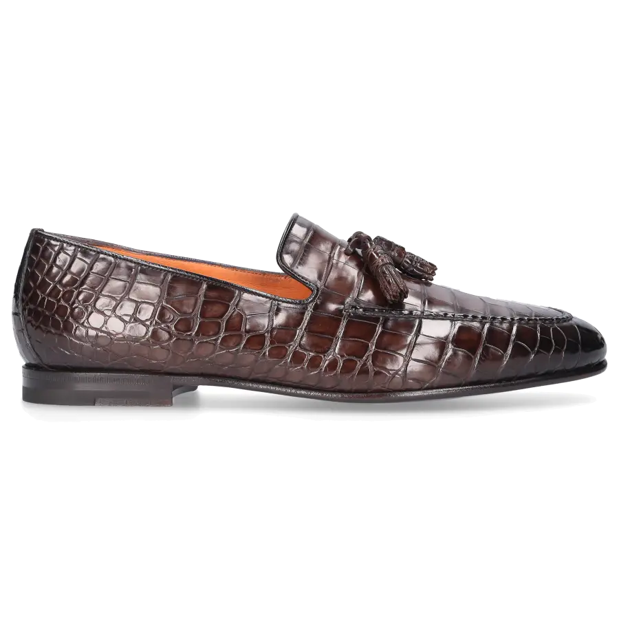 Santoni - Loafer 15608 Krokodilleder - braun