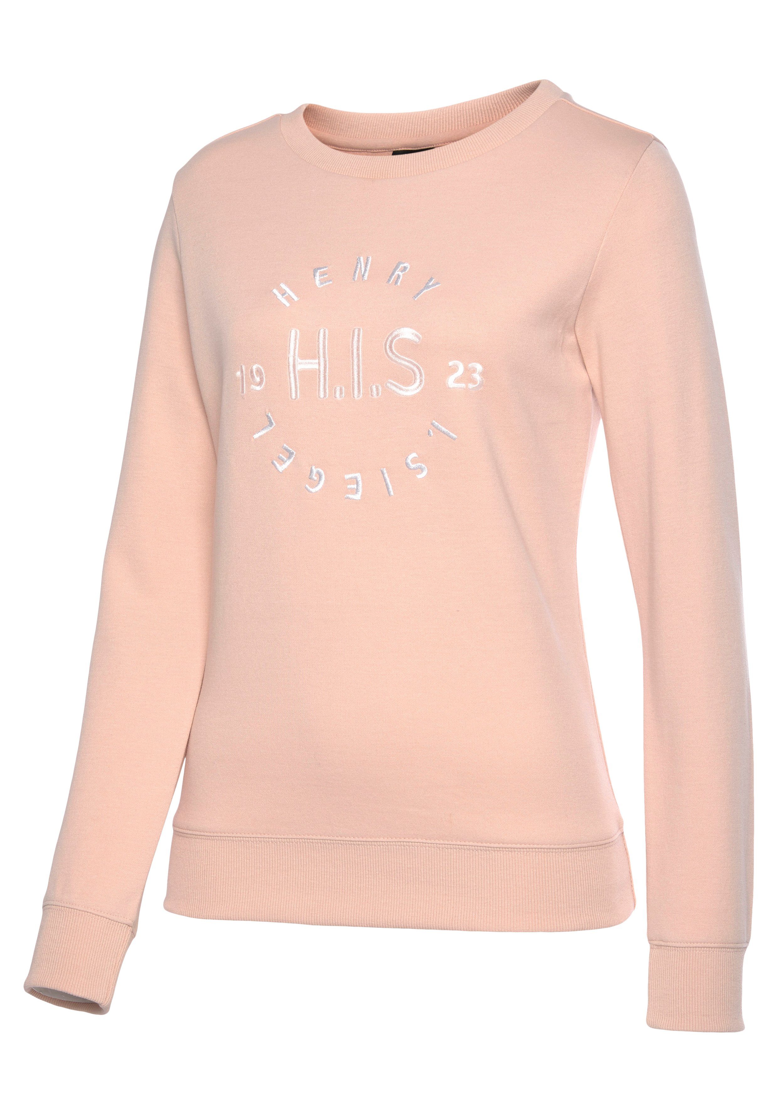 H.I.S Sweatshirt mit großer Logo Stickerei, Loungeanzug