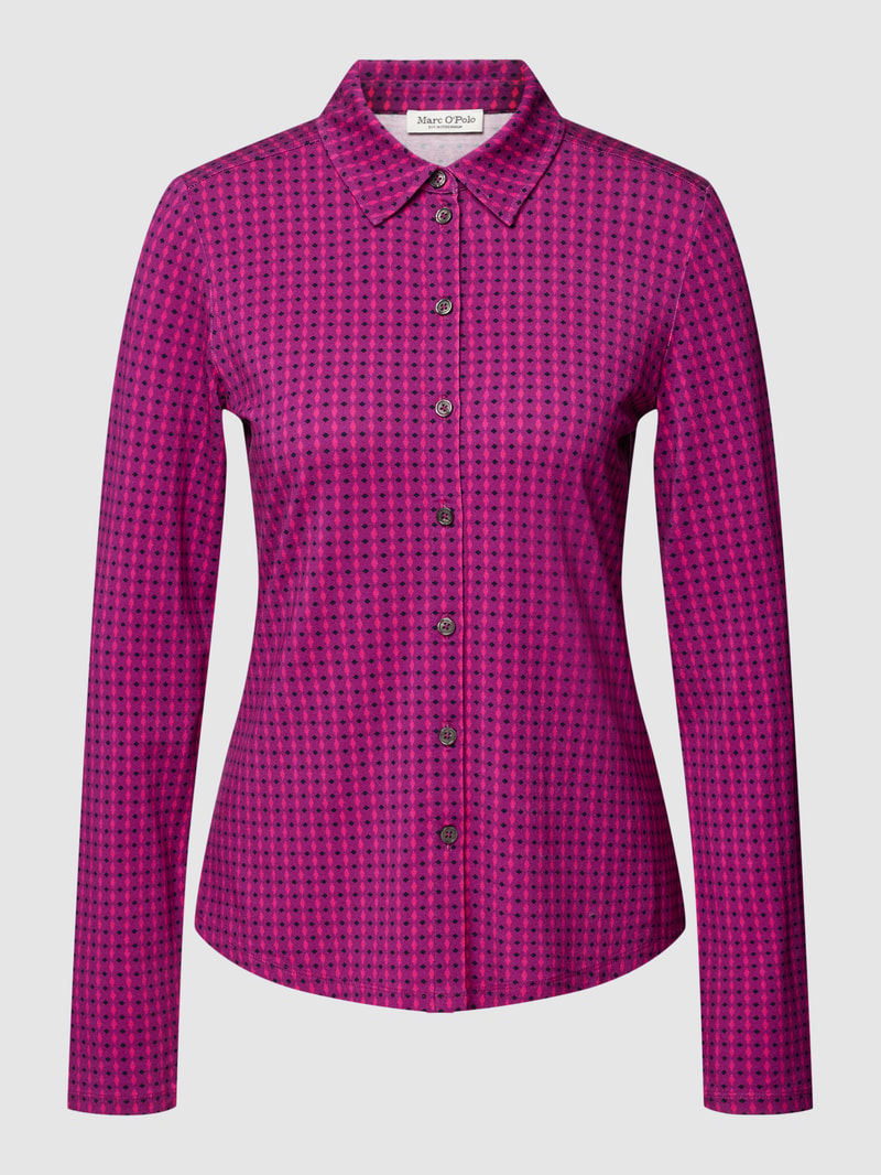 Hemdbluse mit Allover-Muster in pink