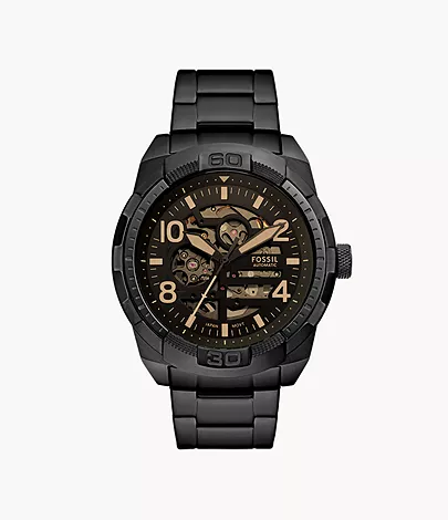Fossil Uhr Bronson Automatikwerk Edelstahl schwarz