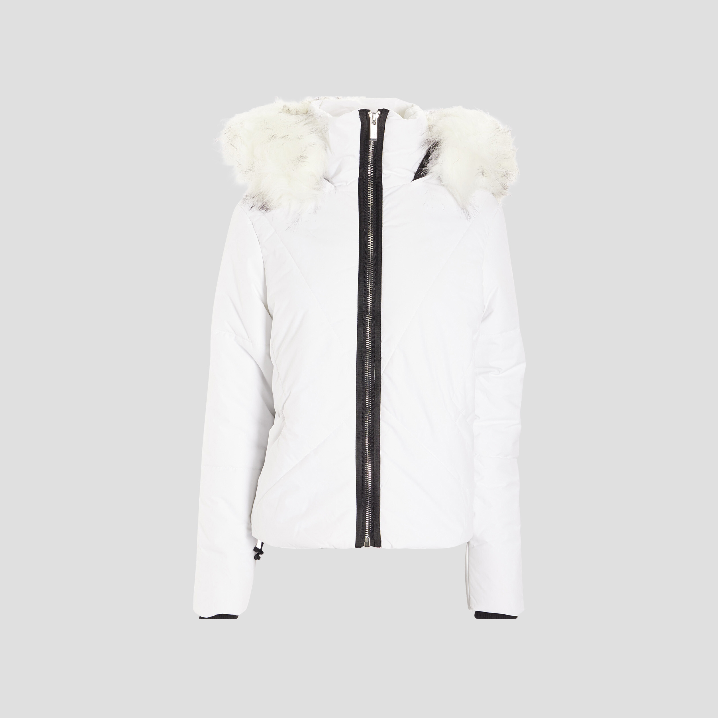 Doudoune courte droite blanc femme | La Halle