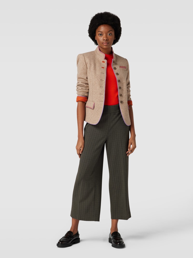 Blazer mit Kontrastbesatz in sand