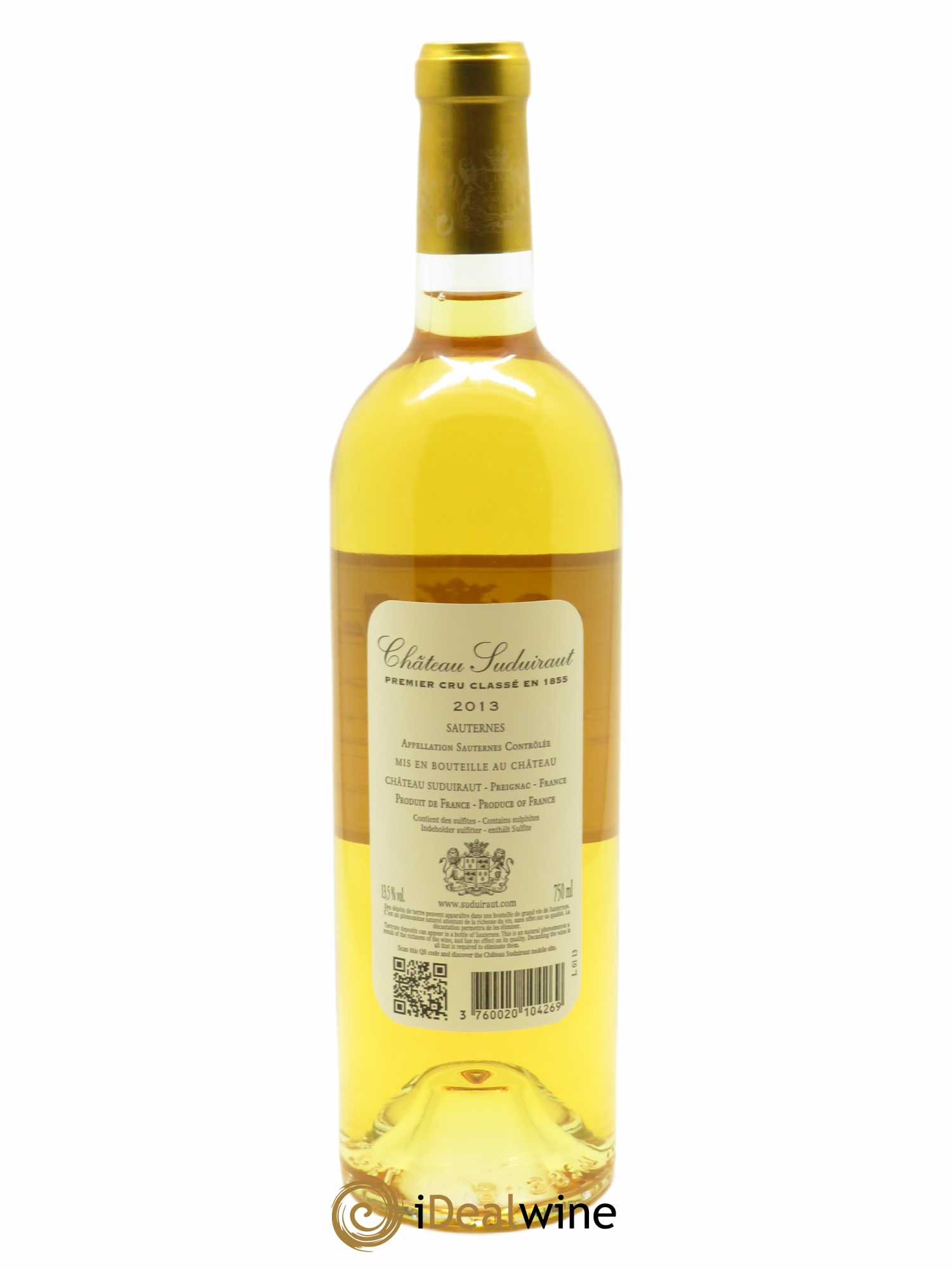 Château Suduiraut 1er Grand Cru Classé  2013 - Lot de 1 Bouteille