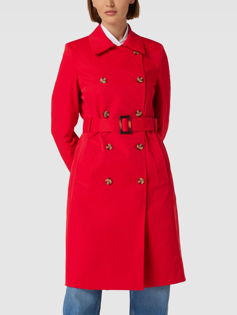 Trenchcoat mit doppelreihiger Knopfleiste in rot