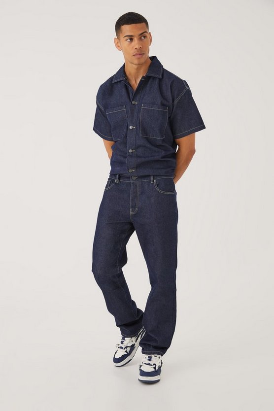 Lockerer Denim-Jumpsuit