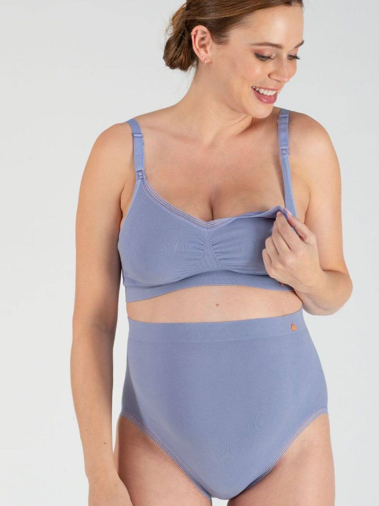 Maxi culotte de grossesse sans couture Organic CACHE COEUR bleu