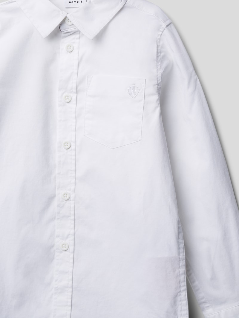 Hemd mit Label-Stitching Modell 'FRED' in weiß