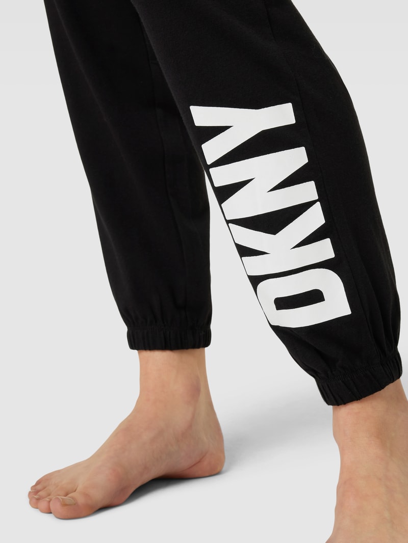 Pyjama-Hose mit Logo-Bund Modell 'Sleep Jogger' in schwarz