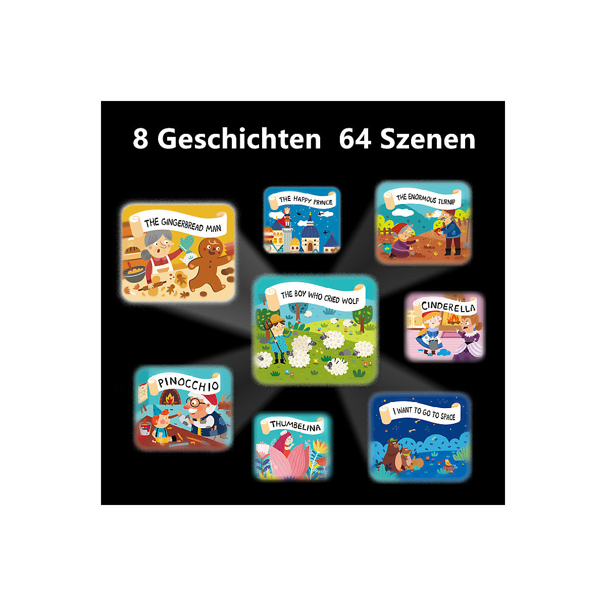 Drei-in-Eins-Frühbildungs-Schlaflicht für Kinder Milu Projektorlampe Multifunktionales leuchtendes Kinderspielzeug