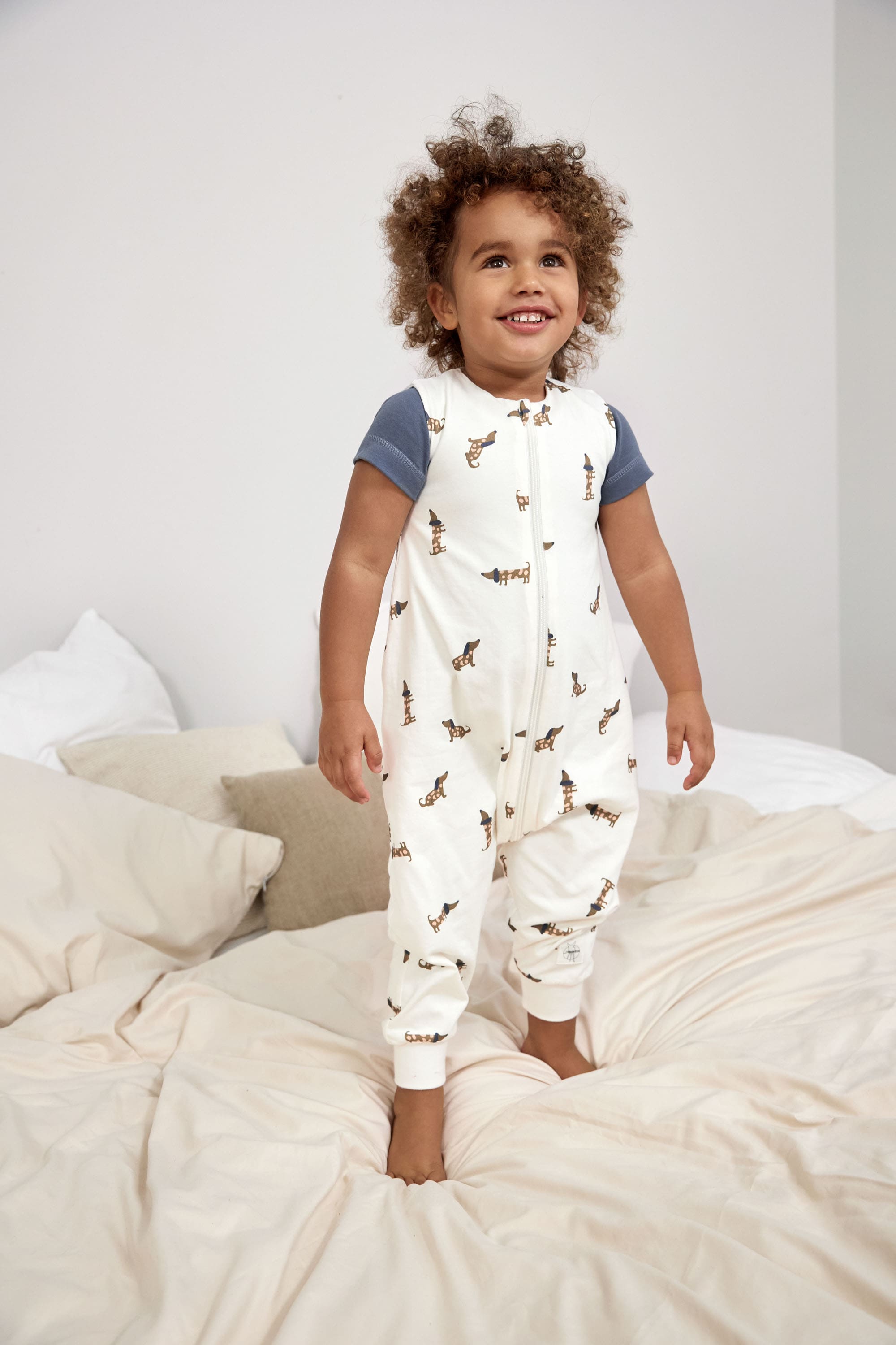 Kinder Schlafoverall 1 TOG - Bio Baumwolle, Beige