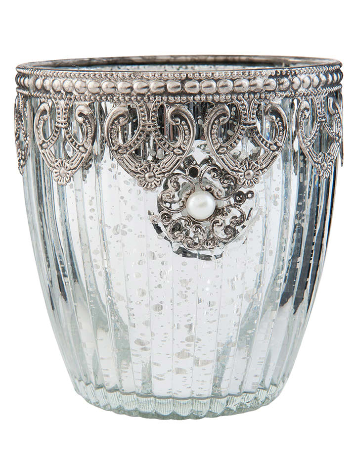 Clayre & Eef Teelichthalter in Silber - (H)10 x Ø 10 cm günstig kaufen onesize