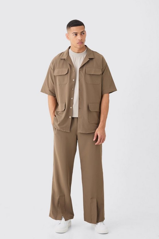 Stretch-Hemd und Hose mit geteiltem Saum