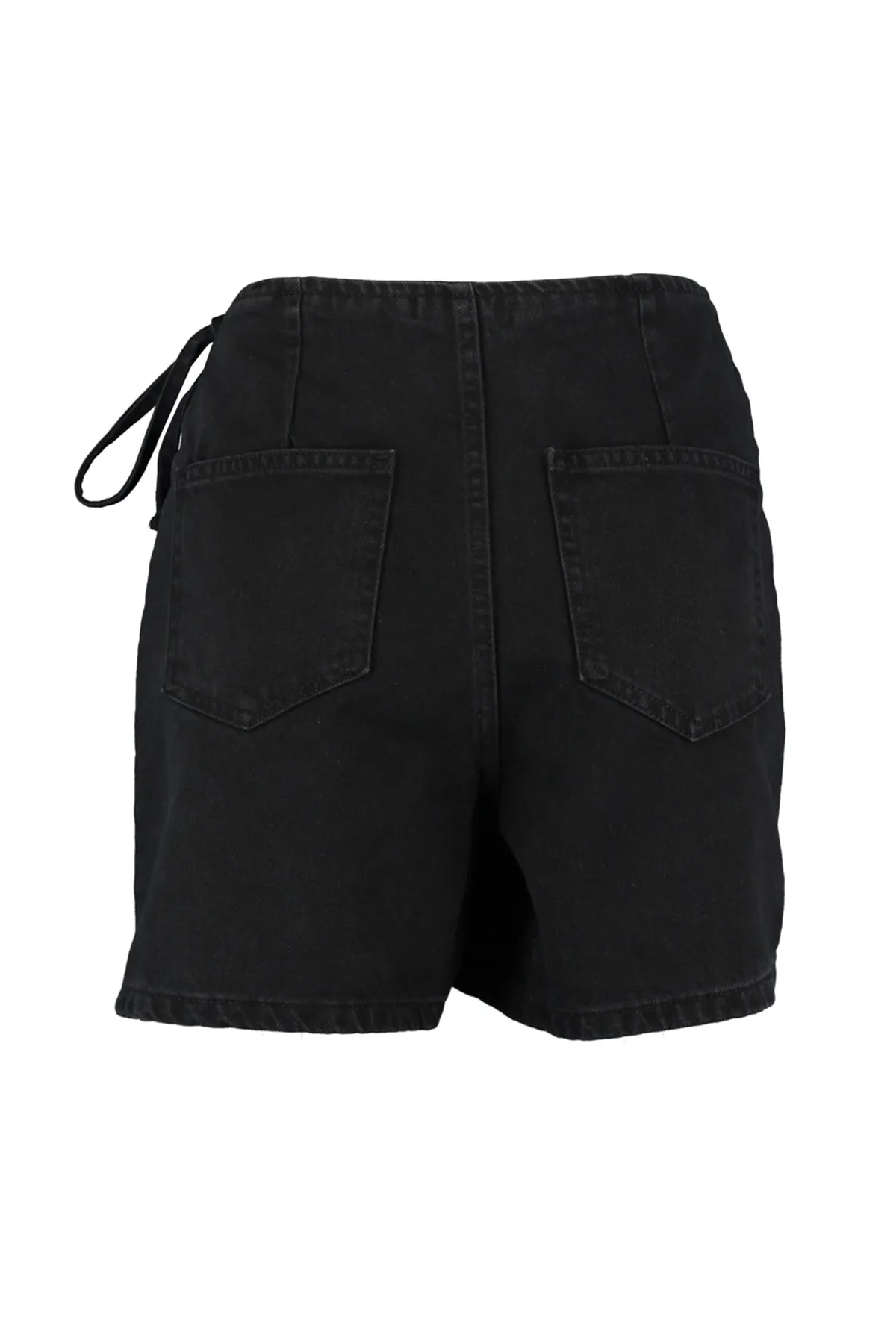 Trendyol Collection  Schwarze asymmetrische Jeansshorts und Bermuda