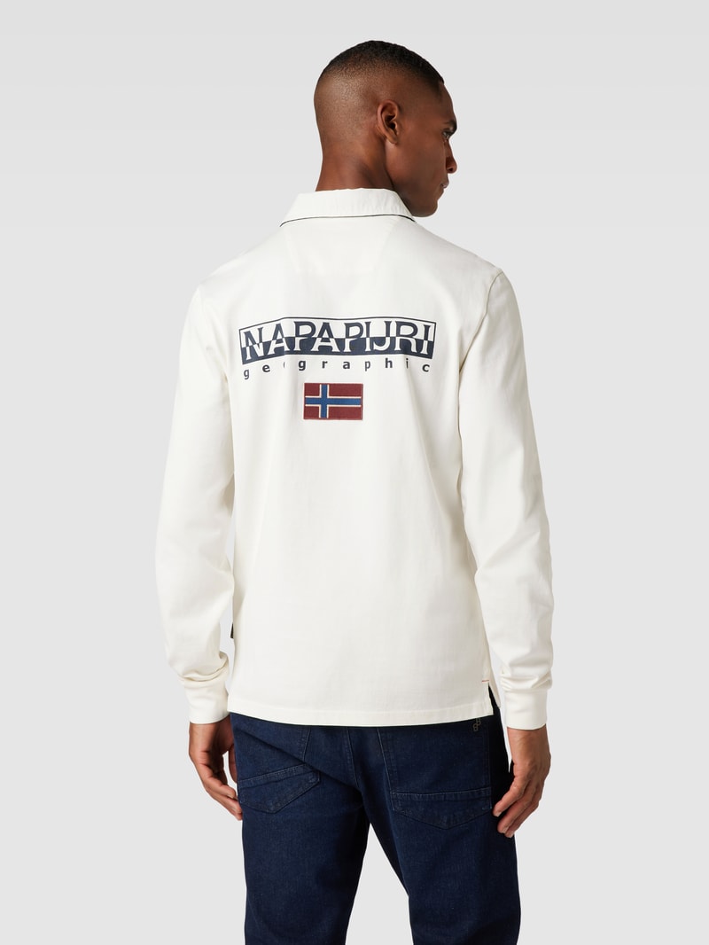 Longsleeve mit Polokragen in offwhite