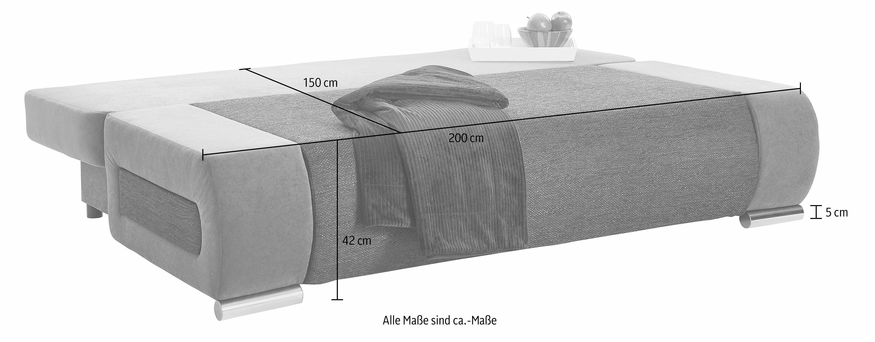 COLLECTION AB Schlafsofa Moritz, Bettfunktion,Bettkasten,Komfortablem Bonnelfederkern,Rückenkissen