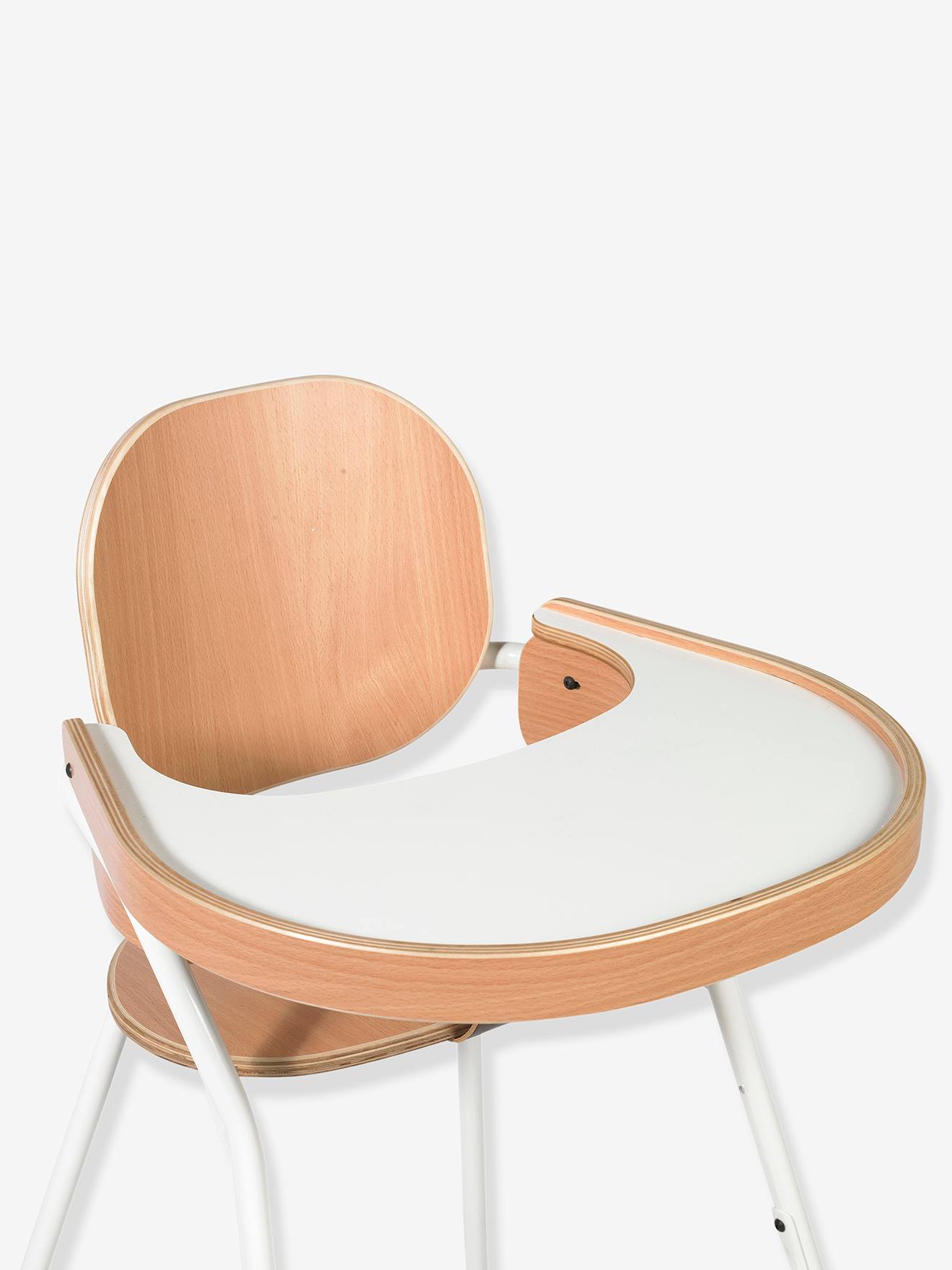 Chaise haute design Tibu CHARLIE CRANE gris/blanc/bois