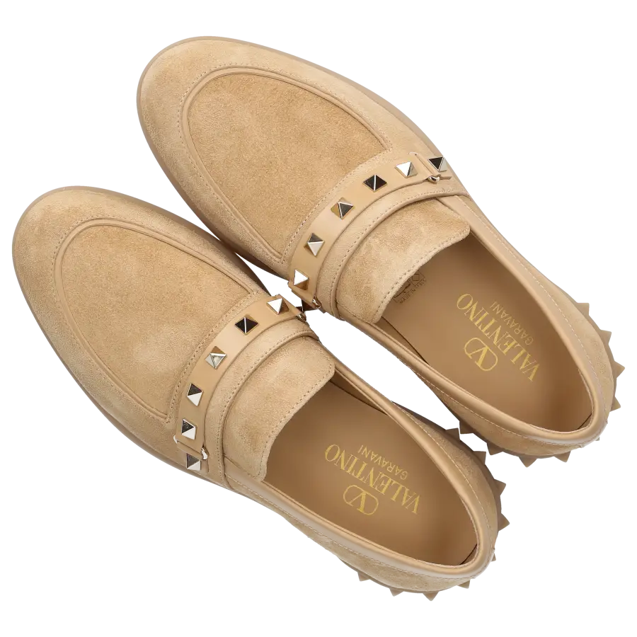 Valentino Garavani - Loafer LEISURE FLOWS Veloursleder - beige