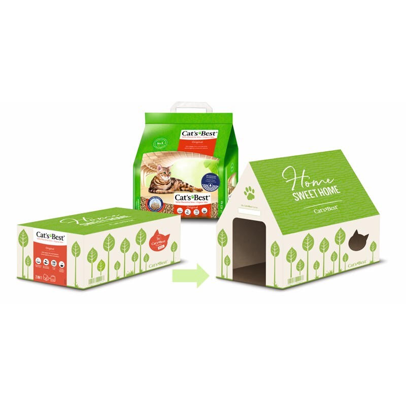 Cat's Best Katzenstreu Cat's Best Aktion - Original Katzenstreu 4,3 kg + Katzenhaus