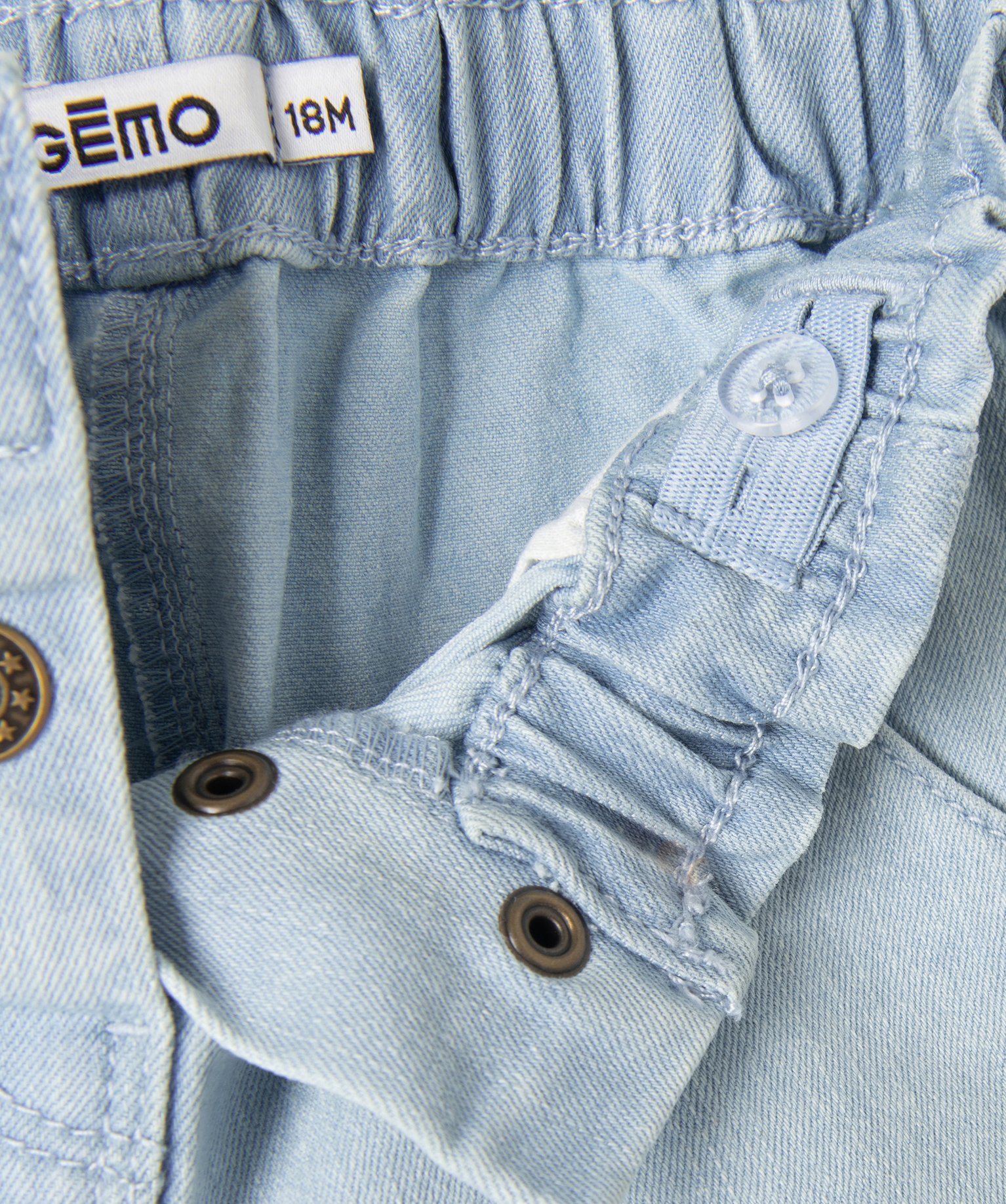 Short en jean bébé fille uni avec revers et taille élasti... denim | GEMO
