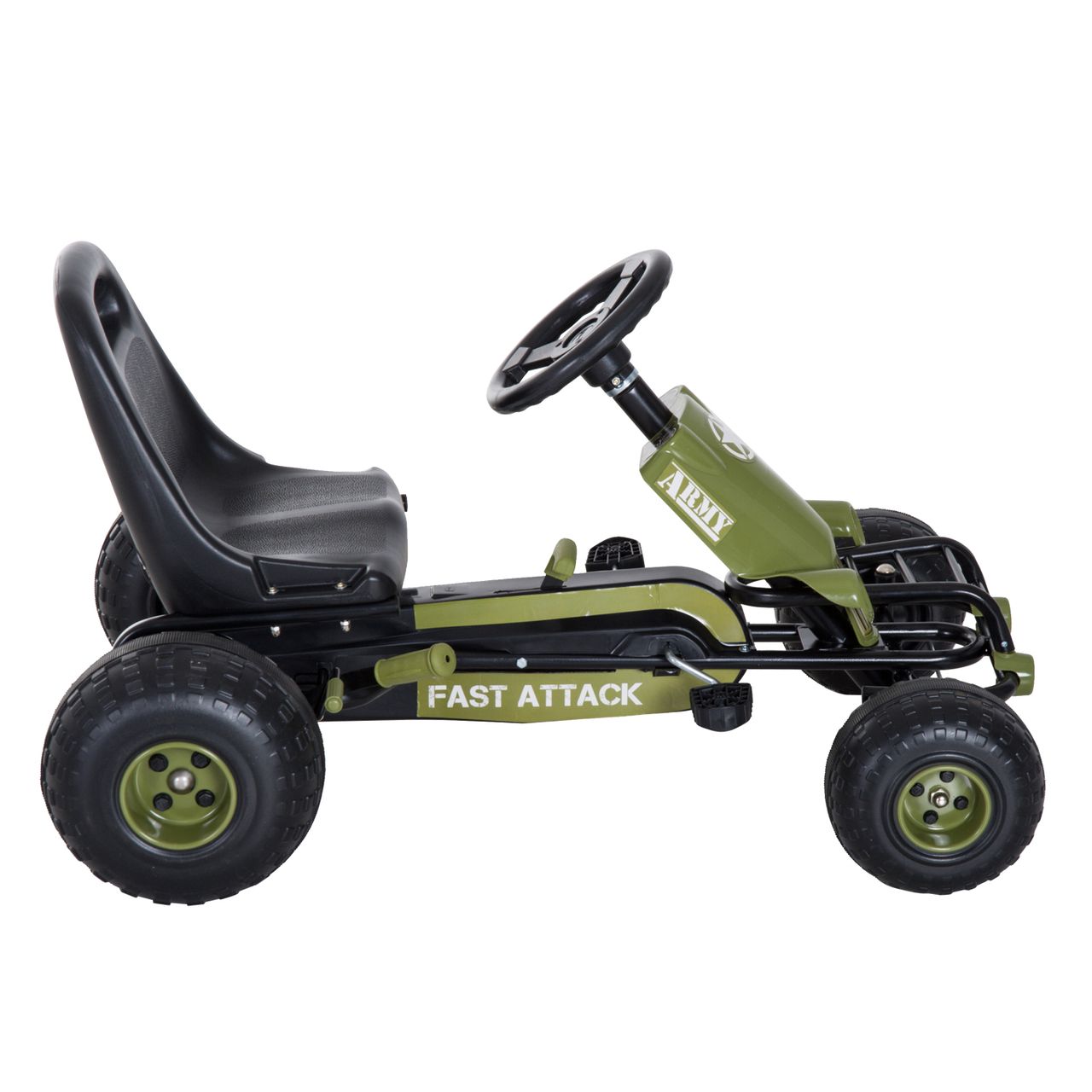 HOMCOM Go Kart Kinder Tretauto ab 3 Jahre Grün 99 x 65 x 56cm