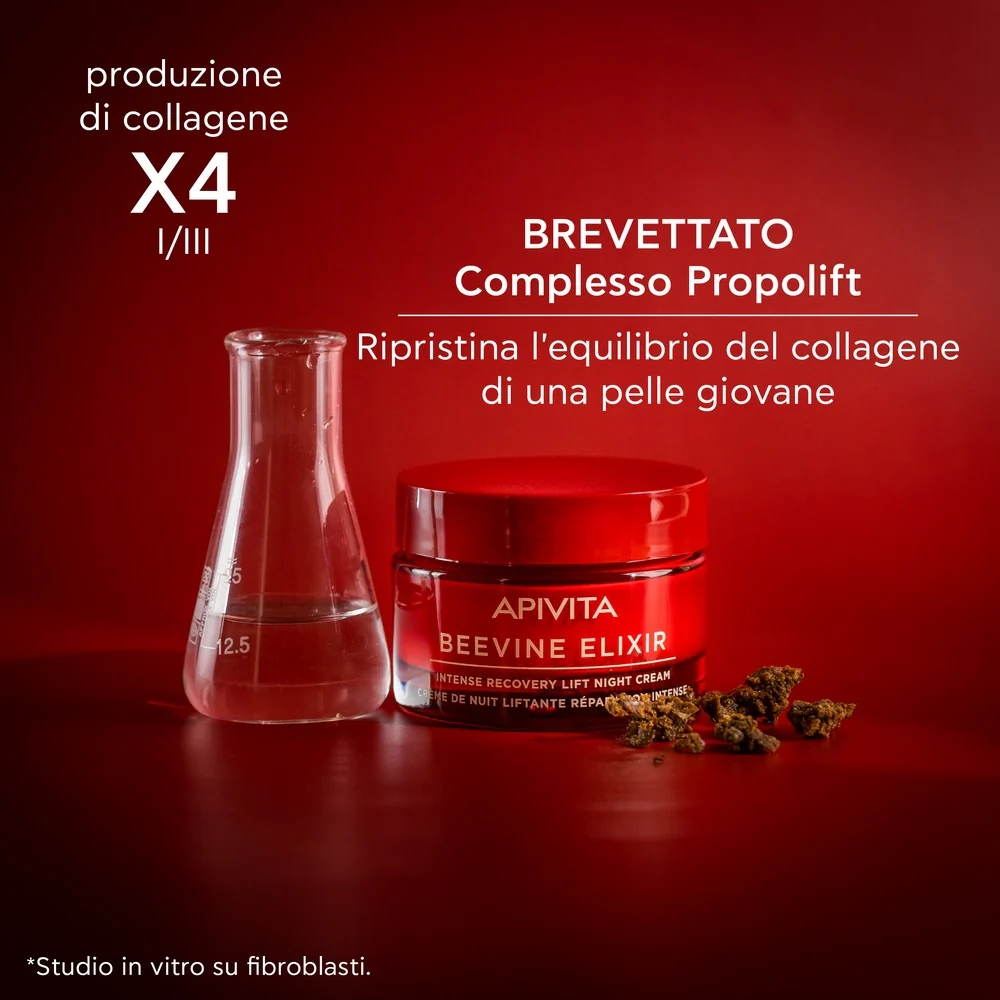 „Beevine Elixir“ intensyvaus kėlimo ir regeneruojamojo naktinio kremo – naktinė priemonė nuo raukšlių, veido stangrinimo priemonė naktiniu būdu.