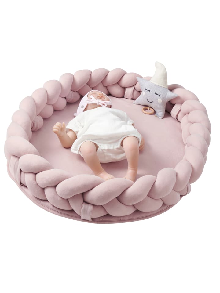 nordic coast company  Baby Nest geflochten Rosa günstig kaufen onesize