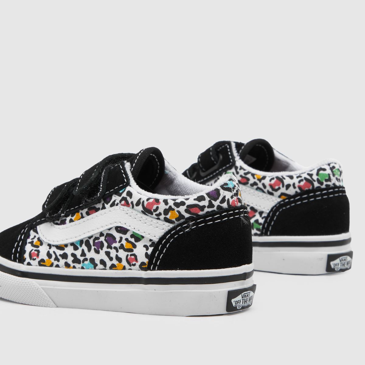 Vans Old Skool V Lány Tornacipő Fehér Többszínű - Vans Old Skool V Leopárdmintás Lány Tornacipő