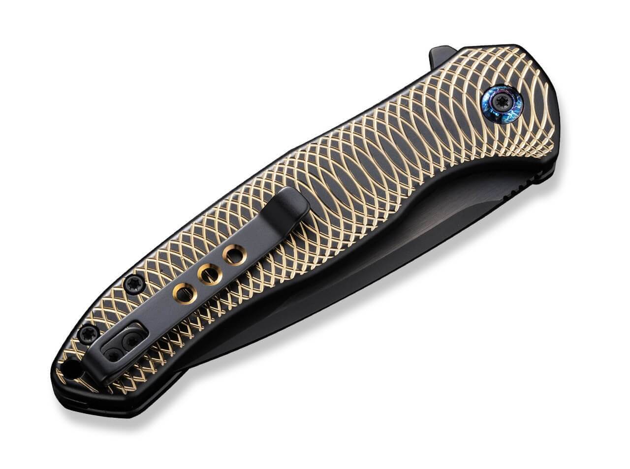 Button Lock Kitefin Titanium Black & Golden Ripple