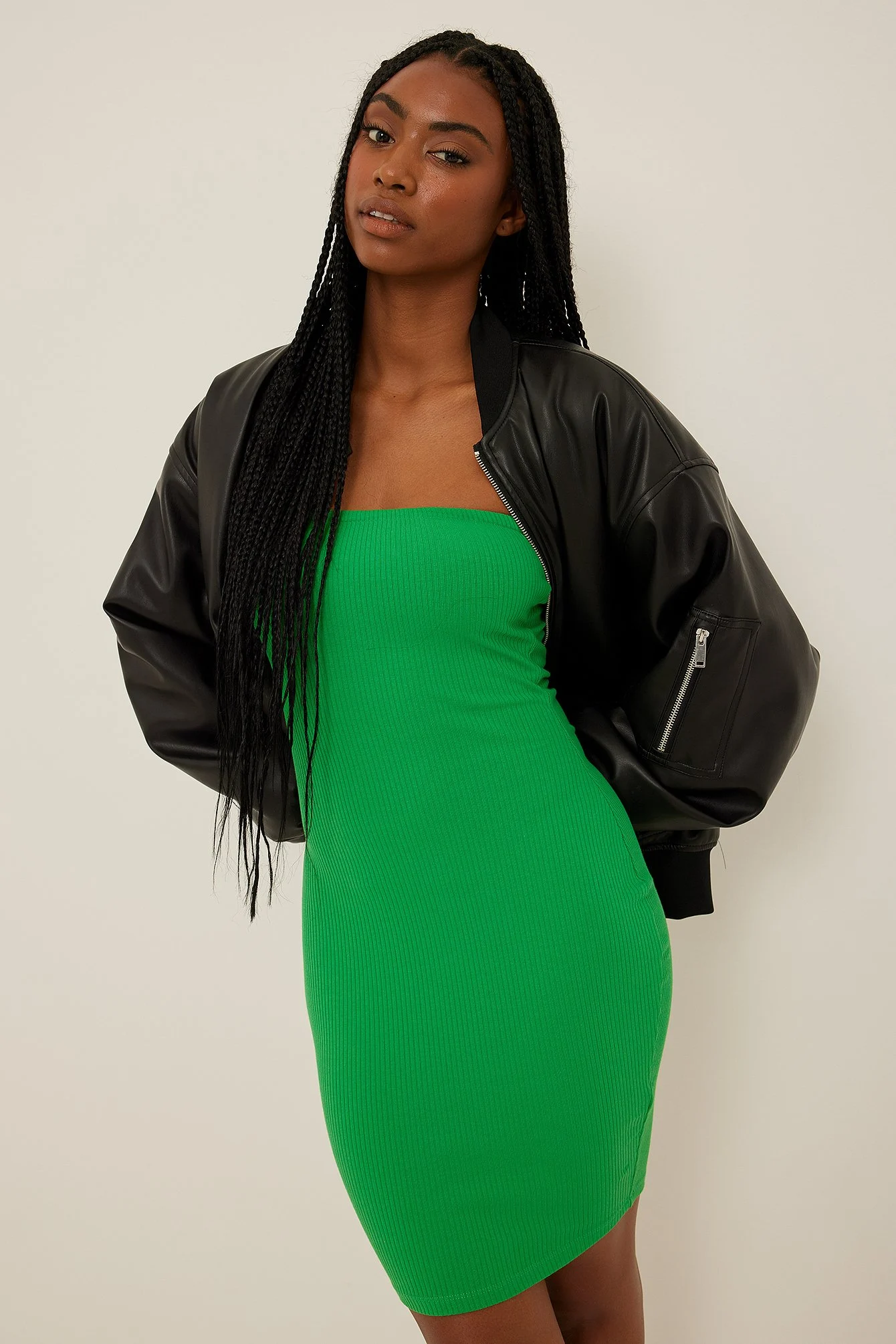geripptes Minikleid