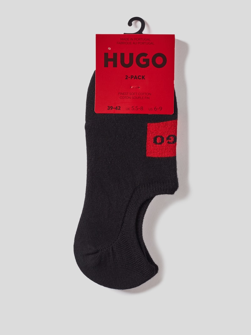 Füßlinge mit Label-Print im 2er-Pack in schwarz